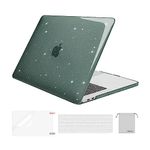 MOSISO Compatible with MacBook Pro 13 inch Case 2023-2016 Release M2 M1 A2338 A2289 A2251 A2159 A1989 A1706 A1708, Sparkly Glitter Plastic Hard Shell&Keyboard Cover&Screen Protector&Pouch, Green