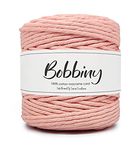 BOBBINY | Single Strand Cotton Macrame Cord Thread Rope for Crafts, Macrame DIY and Other Projects | Peach | 4mm, 20 Meter