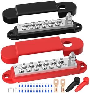 RVBOATPAT Power Distribution Block 12V 150A 1/4" Stud Marine Bus Bar 12 Volt DC Battery Busbar for Boat Automotive Solar Wiring