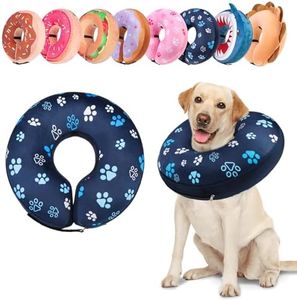 BEAUTYZOO Inflatable Dog Cone Collar, Recovery Dog Cone After Surgery, Adjustable Blow up Dogs Donut Collar, Pet Recovery Collar for Dogs,Navy Blue XL