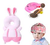 HUG PUPPY Baby Head Protector Cushion Plush Soft Toy-Full Protection Helmet Baby Head Protector Child Adjustable Shoulder Strap Mustard Seed Head Shaping Pillow Set of 3 (Pink)