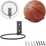 DSBGKJI 2 Pack Foldable Universal Ball Rack Holder Wall Mounted, Sports Ball Holder Rack Display Storage Organizer for Basketball Volleyball Rugby Soccer Football - Metal