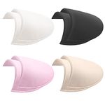 Cuyacili 4 Pairs Set-in Shoulder Pads Sewing Sponge Shoulder Pad Thin Shoulder Enhancer for Round Shoulders Women Blazer T-Shirt Dresses Sewing Accessories (Black + White+ Pink+ Skin)