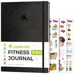 Clever Fox Fitness Journal PRO – Workout Planner with Meal Planner & Habit Tracker – Exercise Log Book – Fitness Planner, 6 Months (Black)