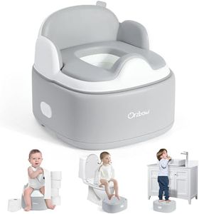 Orzbow Multifonctionnel Pot Bebe Toilette,Universel Reducteur Toilette Enfant avec Raccord de Régulateur,Rangeable Rehausseur Toilette Enfant avec Marchepied,Nettoyage Facile,Lisse et Sans Bavure,Gris