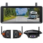 AUTO-VOX RV Backup Camera Wireless System: Rear and Side Coverage on a Large 7.2’‘ HD Monitor, Triple Split View, IR Night Vision, DVR Recording Back up Camera for RV,Travel Trailer,Motorhome,Camper