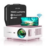 YABER V6 WiFi Bluetooth 8500 Lumen Upgrade Full HD Native 1920 X 1080P Projector, 4P/4D Keystone Support 4k&Zoom, Portable Wireless LCD LED Home&Outdoor Video Projector for iOS/Android/PS4/PPT