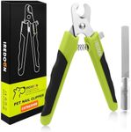 IREDOON Dog & Cat Nail Clippers, 4Cr13 Stainless Steel Razor Sharp Blade - Professional Pet Grooming Tool with Nail File, Small Hand Friendly & Non-Slip Grip (Green)