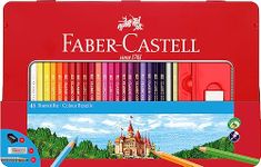 Faber-Castell Classic Colored Pencils Tin Set, 48 Vibrant Colors In Sturdy Metal Case - Premium Children's Art Products