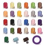 Simthread 27 Spools Trilobal Polyester Embroidery Machine Thread with 27 Assorted Colors Prewound bobbins Size A/SA156 for FSL on Brother Janome Pfaff Babylock Singer Husqvaran Bernina etc