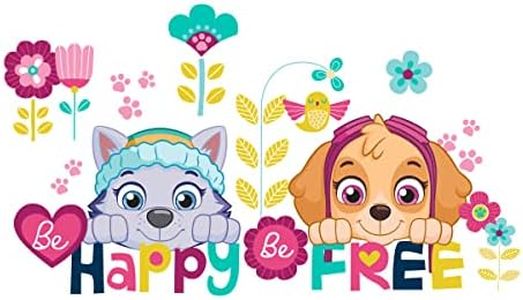 RoomMates Stickers Pat Patrouille Stella et Everest repositionnables Be Happy