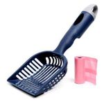 RvPaws Poopin-Scoopin Cat and Kitty Litter Waste Pooper Scooper Shovel w/Built-in Waste Bag (Color May Vary)