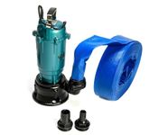 Heavy Duty Flood Sewage Water Pond Drain Septic Sump Cesspool Grinding Pump with Float Switch 10m, 20m, 30m or 50m Blue (Pump with Float Switch 50m Blue)