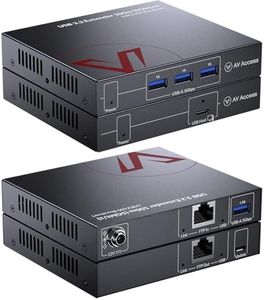 AV Access USB 3.0 Extender Over Cat6a/7 100M/328FT, 4 USB 3.2 Ports, USB-C Input, Plug and Play, No Driver, Supports All Operating System, Keyboard and Mouse USB Over Ethernet