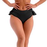 IBAKOM Women Ladies High Waist Ruffle Yoga Shorts Pole Dance Hot Pants Rave Bottoms Booty Shorts Night Party Hipster Knickers Clubwear Black Small