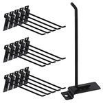 Swpeet 20Pcs 8 Inch Heavy Duty Slatwall Hooks Assortment Kit, Slatwall Accessories Slatwall Panel Hooks Garage Organization Slat Wall Hooks Pegboard Gridwall Hooks Display Hooks for Retail Black