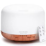 ASAKUKI 500ml Essential Oil Diffuser, 5 in 1 Premium Ultrasonic Aromatherapy Fragrant Oil Vaporizer Humidifier with Remote Control, 3 Timer and Auto-Off Safety Switch, 7 LED Light Colors