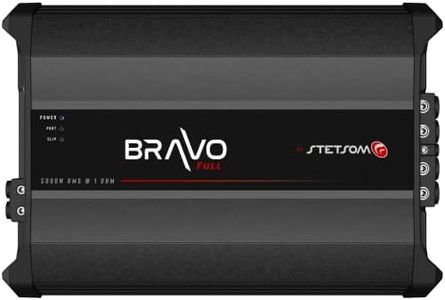 Stetsom Bravo Full 5000 1 Ohm Mono Car Amplifier, 5000.1 5K Watts RMS, 1Ω Stable Car Audio, HD Sound Quality, Crossover & Bass Boost, Car Stereo Speaker Subwoofer MD, Smart Coolers