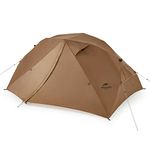 Naturehike Canyon 2 Person Quick Release Tent Waterproof Polyester Tent Windproof Side Doors Throw Tents with Breathable Windows (Dark Brown)