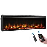 FLAMME 72"/183cm Castello Slim Frame Recessed Media Wall Inset Electric Fireplace with Multi Flame Colours 750W/1500W