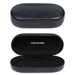 MOLSHINE Hard Shell Sunglasses Case, Classic Large Glasses Case for Women Men, Sunglass Eyeglasses (Black)