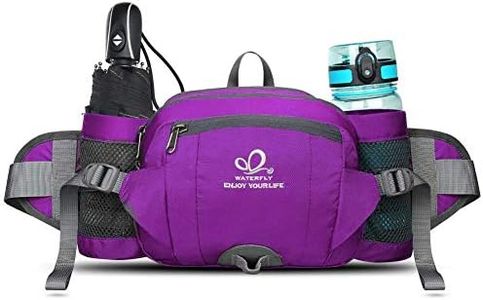 WATERFLY Fanny Pack Waist Bag: Fannie Pack 2 Water Bottle Holders Lumbar Belt Hiking Walking Running Jogging Camping Large Woman Man (Bottle Not Included)