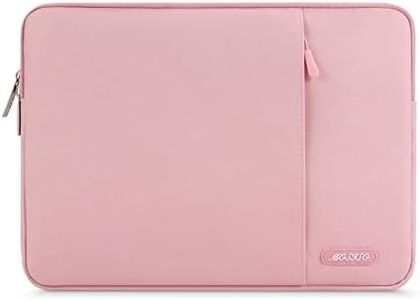 MOSISO 14 inch Laptop Sleeve Bag Compatible with MacBook, 13-13.3 inch Notebook, Compatible with MacBook Pro 14 inch M3 M2 M1 Chip Pro Max 2024-2021, Polyester Vertical Case with Pocket, Pink