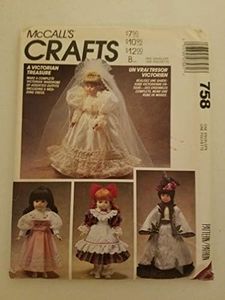 McCall's #758-13" 14" 16" Doll Victorian Clothes Pattern