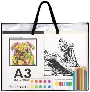 SUNEE 19x25 Art Portfolio Bag, Artist Supply Organizer with Handle, Zippered Storage Folder for Artwork, Poster, Scrapbook, Keepsake and Bulletin Board