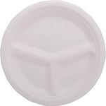 SANWALSA, Set of 25,10 inch Diameter, Off White, Paper Plates with 3 Section, Biodegradable, Eco Friendly, Leak Proof, One time Usage,Disposable