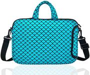 14-Inch Laptop Shoulder Carrying Bag Case Sleeve For 13" 13.3" 14 inch Macbook/Notebook/Ultrabook/Chromebook, Mermaid Scale (Blue)