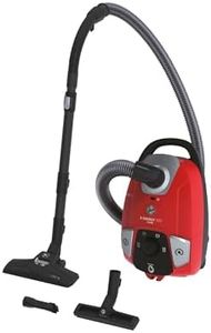 Hoover HE310HM Aspirateur Traineau avec Sac, Grande Puissance 850W, Capacité 3,5L, Rangement Compact, Vidage Facile Sans Contact, Tous Sols & Special Parquet, Accessoires Embarqués, Rouge Noir