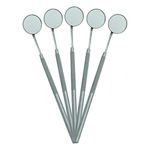 ADDLER DENTAL MOUTH MIRROR WITH HANDLE.5 MM SERRATED SET OF 5 LIFE TIME ANTI RUSING WARRANTY