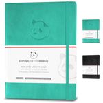 Panda Planner Undated Weekly Planner for Productivity & Happiness- 1 Year Planner - 8.5 x 11" - Softcover - Weekly Layout, Calendar, Journal, Daily Gratitude, Personal Organizer (Turquoise)