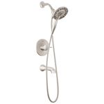 Delta Faucet Albion 14 Series Single-Handle Tub and Shower Faucet Set, Brushed Nickel Shower Trim with In2ition 2-in-1 Dual Shower Head, SpotShield Brushed Nickel T144855-SP-I (Valve Not Included)