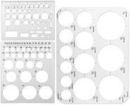 TOYMIS 3pcs Circle Round Stencil Template, Circle Stencils for Drawing Circle Template for Drafting Circle Tracer Circle Templates Measuring Tool for School, Office, Building Formwork