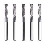 SpeTool 5Pcs 2-Flute Square Nose Carbide End Mill 1/8 Inch Router Bit with 1/8 inch Shank CNC Machine Tools, TiAlN Coated