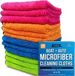 12 Pack Microfiber Cloth Kit Boat and Auto Microfiber Cleaning Cloth for Cars, Boats, House Lint Free Microfiber Cleaning Cloth Microfiber Towel Bulk Set Thick Large Cloths