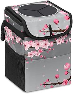 GVGHIDZ Car Trash Can – Multi-Purpose, Lightweight and Portable with Durable Water-Resistant Coating, No Installation Required, Practical and Ample Capacity, Variety of Colors.Cherry Blossom