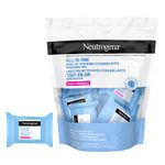 Neutrogena All-in-One Makeup Removing Cleansing Wipes, Waterproof Mascara Removal, Fragrance Free, Travel Pack, 20 Count