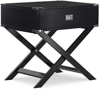 Linon Home Décor Jaycee X Base Black Accent Table Mesa, Madera, Negro