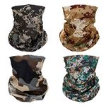 SMEHCF 4 Camo Headband Bandana Balaclava Half Face Mask Shield Head Hair Scarf Neck Gaiter Hat Multipurpose For WoMen Men Breathable Reusable Washable Brown Green Black White Digital Desert