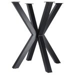 HighFree Metal Table Legs, 2PCS Industry Rustic Furniture Decory Legs, Heavy Duty Carbon Steel Table Legs for DIY Furniture Projects, Coffee Table, Dining Table, Bench (71cm Tall Cross Shape Black)