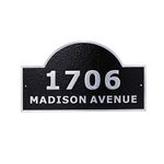 Custom Metal Large House Number Address Plaque Personalized Cast with Arch top Display Your Address and Street Name Number Front Yard Address Signs 15" x 8"