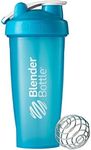 BlenderBottle Disc White Classic Shaker Bottle (Discontinued Model), 28-Ounce Loop Top, Aqua/Aqua