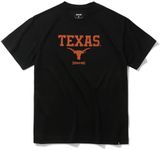 Spalding SMT24024TX Texas Horn Logo T-Shirt, Black, S