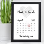 Personalised Engagement Wedding Anniversary Date Gifts For Him Or Her, Special Date Gifts, First 1st Anniversary Husband Wife, One Year Together Boyfriend, Valentines Gifts