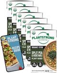 PLANTSTRONG Split Pea Vegetable Stew, USDA Organic, Non-GMO, Plant-Based Vegan, Gluten-Free, Oil-Free, Lightly Salted, Ready to Heat & Serve, 6-Pack (16.9 oz Each) + Recipe Guide
