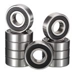 HiPicco 6000-2RS Deep Groove Ball Bearings, ID 10mm x OD 26mm x Width 8mm Double Rubber Sealed Ball Bearing Pre-Lubricated Chrome Steel Z2 Lever 10pcs