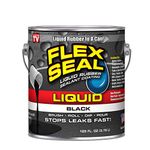 Flex Seal Liquid - Waterproof Rubber Seal, Patch Leaks, Repair Multi-Surface Indoor & Outdoor; Thick Coating Great for Roofs, Cracks, Gutters, Concrete, Basements, Foundations, BLACK, 128 oz (3.97 L)